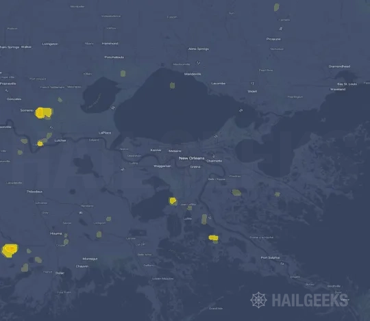 Hail map for New Orleans, LA