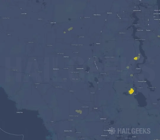 Hail map for Gainesville, FL on Sep 11, 2022