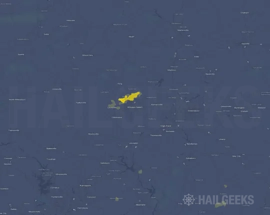 Hail map for Winston, NC