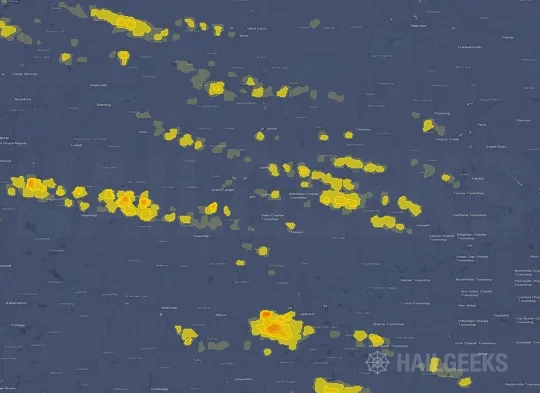 Hail map for Lansing, MI