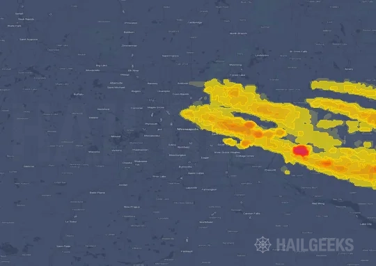 Hail map for Minneapolis, MN