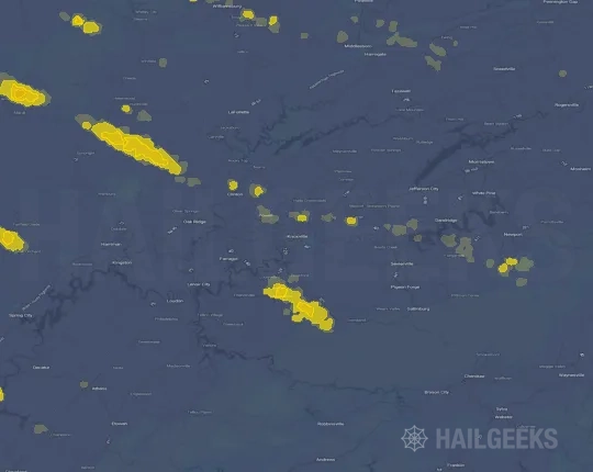 Hail map for Knoxville, TN