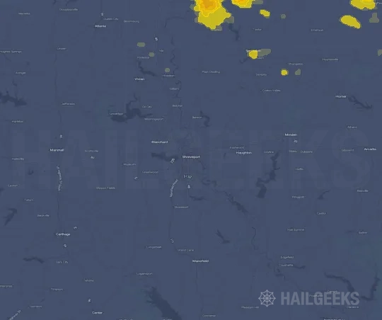 Hail map for Shreveport, LA