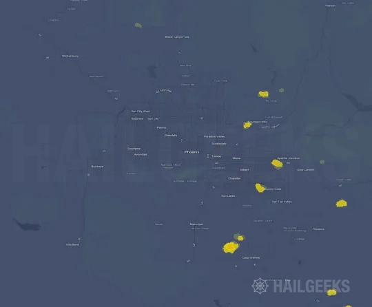 Hail map for Phoenix, AZ
