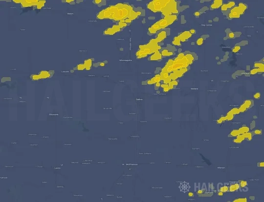 Hail map for Salina, KS