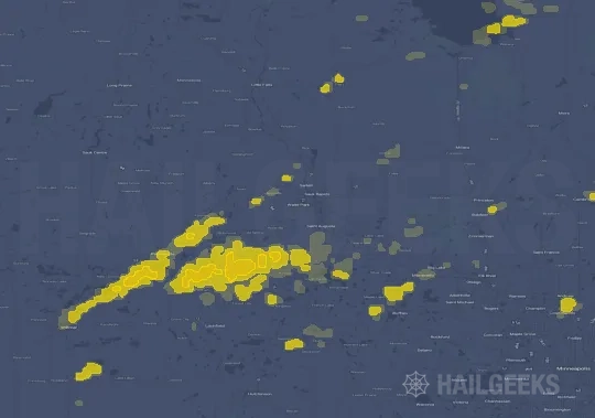 Hail map for St Cloud, MN