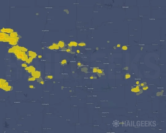 Hail map for Oklahoma City, OK