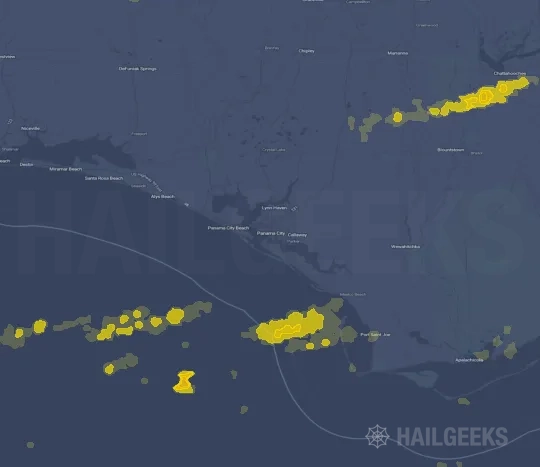 Hail map for Panama City, FL