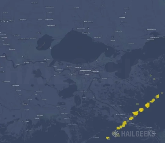 Hail map for New Orleans, LA
