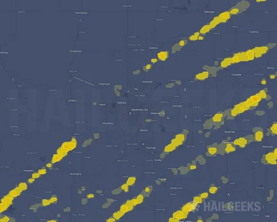 Hail map for Oklahoma City, OK