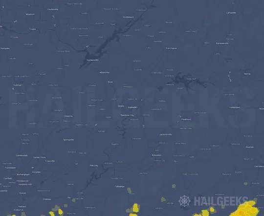 Hail map for Gadsden, AL