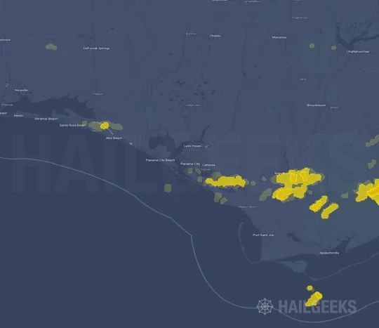 Hail map for Panama City, FL