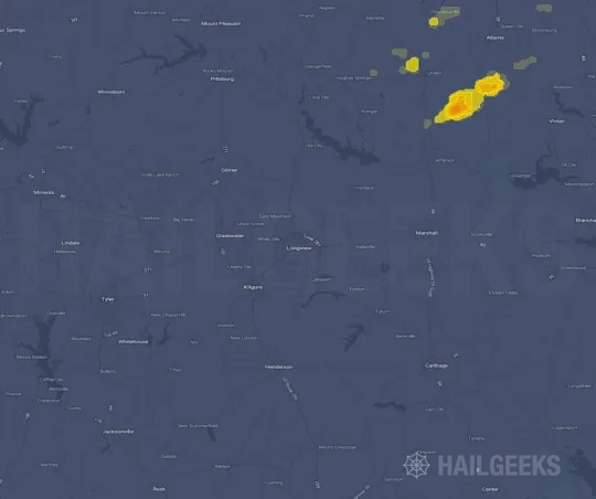 Hail map for Longview, TX