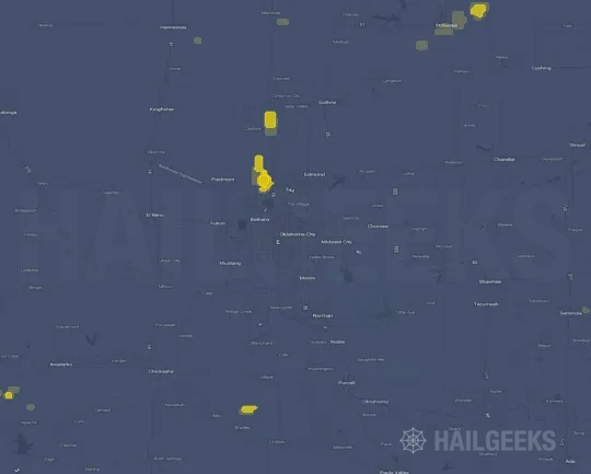 Hail map for Oklahoma City, OK