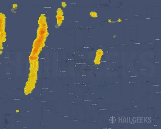 Hail map for Oklahoma City, OK