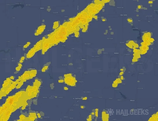 Hail map for Salina, KS