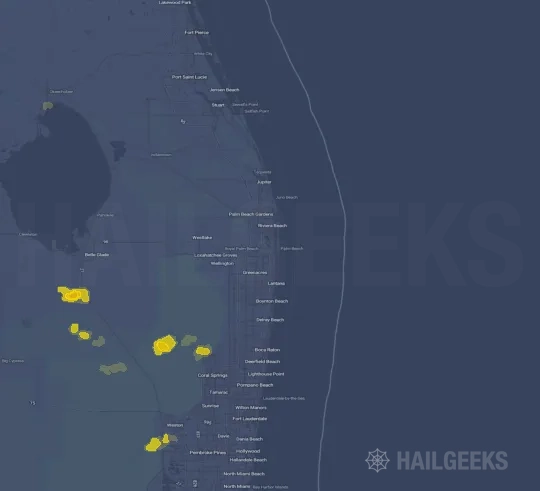 Hail map for West Palm Beach, FL