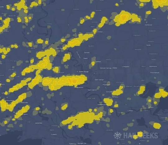 Hail map for Baton Rouge, LA