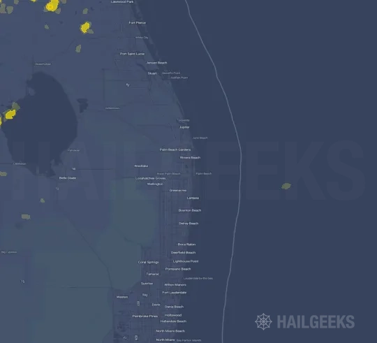 Hail map for West Palm Beach, FL