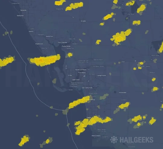 Hail map for Fort Myers, FL