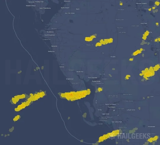 Hail map for North Port, FL