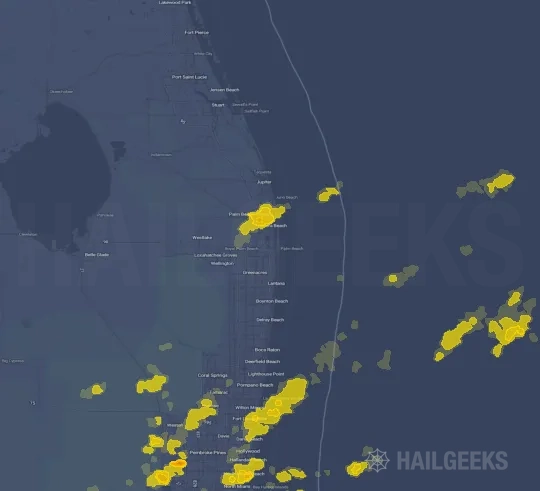 Hail map for West Palm Beach, FL