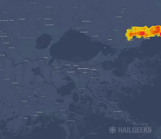 Hail map for New Orleans, LA