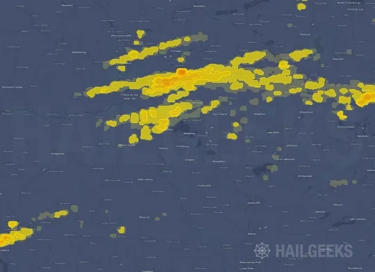 Hail map for Madison, WI