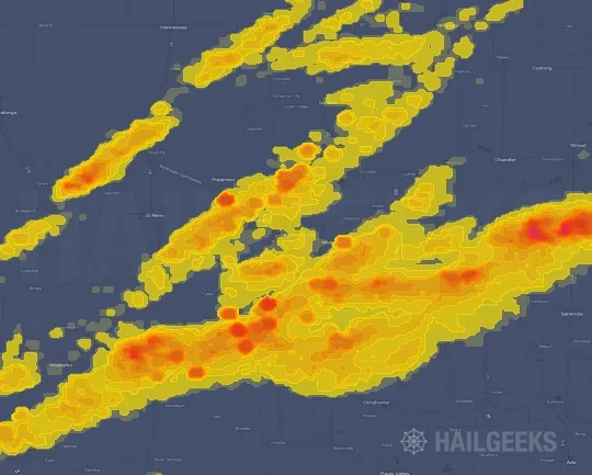 Hail map for Oklahoma City, OK