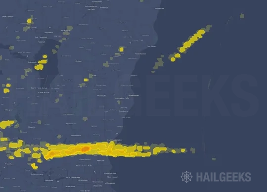 Hail map for Sheboygan, WI