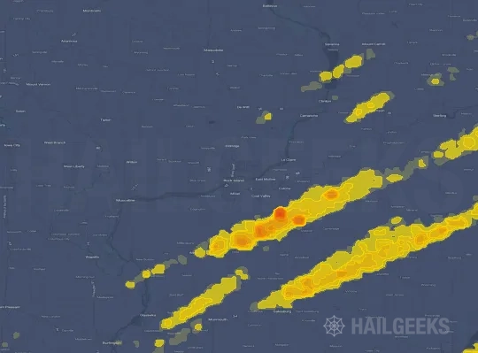 Hail map for Davenport, IA