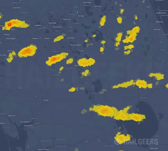 Hail map for Sebring, FL