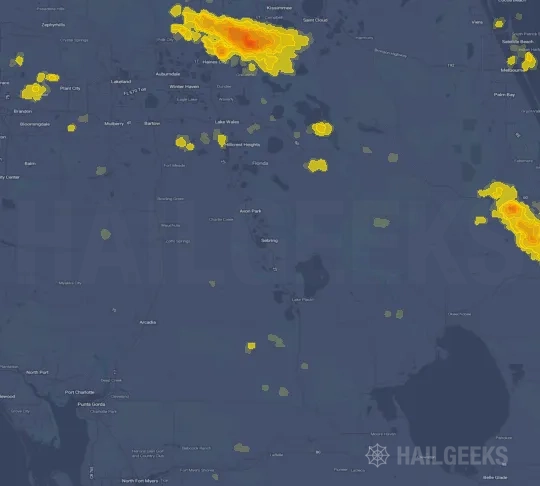 Hail map for Sebring, FL