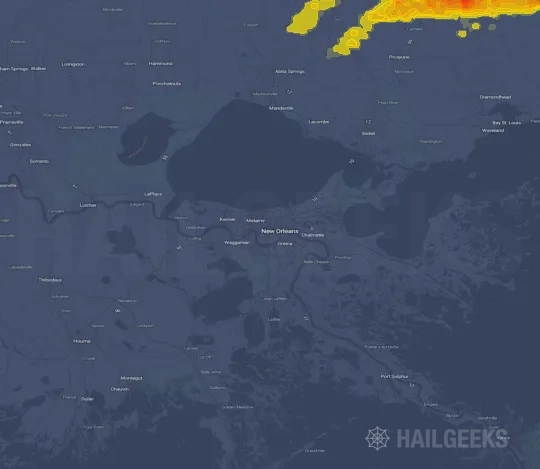 Hail map for New Orleans, LA