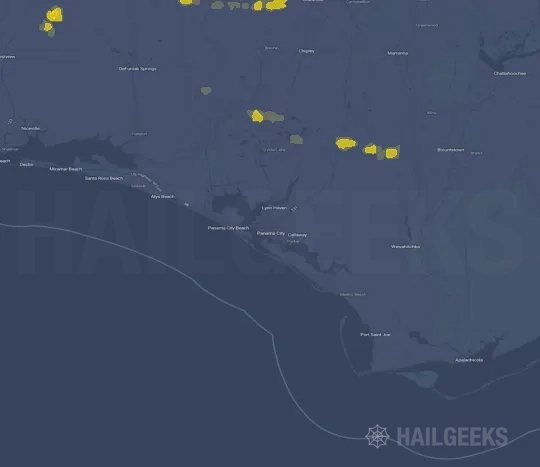 Hail map for Panama City, FL