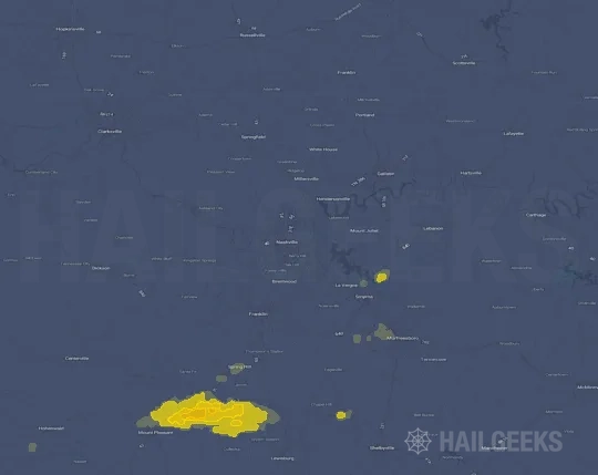 Hail map for Nashville, TN