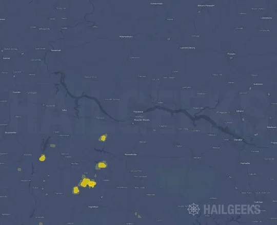Hail map for Florence, AL