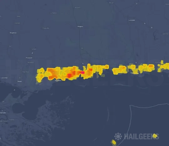 Hail map for Gulfport, MS
