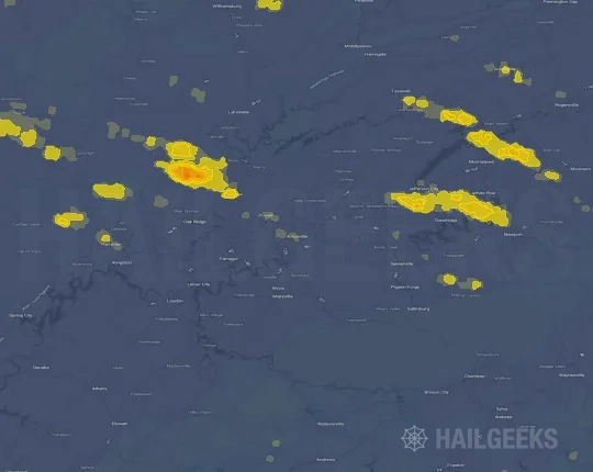 Hail map for Knoxville, TN