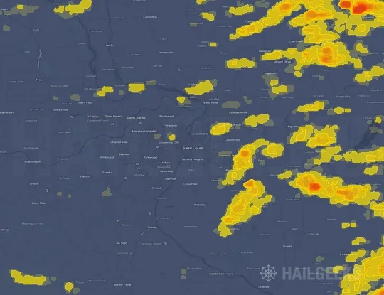 Hail map for Saint Louis, MO