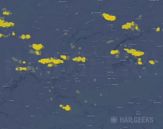 Hail map for Knoxville, TN