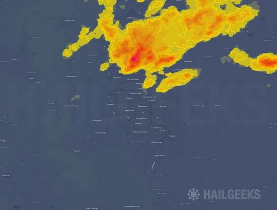 Hail map for Denver, CO on May 9, 2023