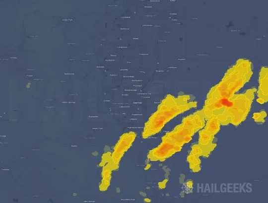 Hail map for Denver, CO