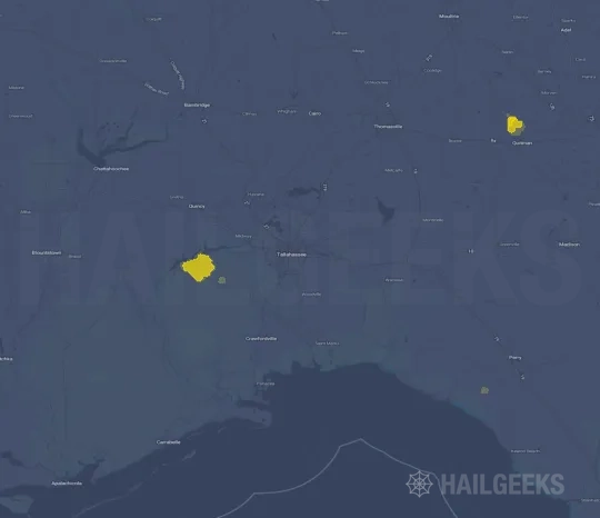 Hail map for Tallahassee, FL
