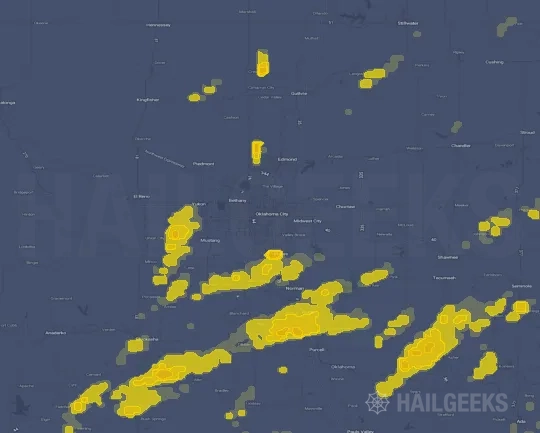 Hail map for Oklahoma City, OK