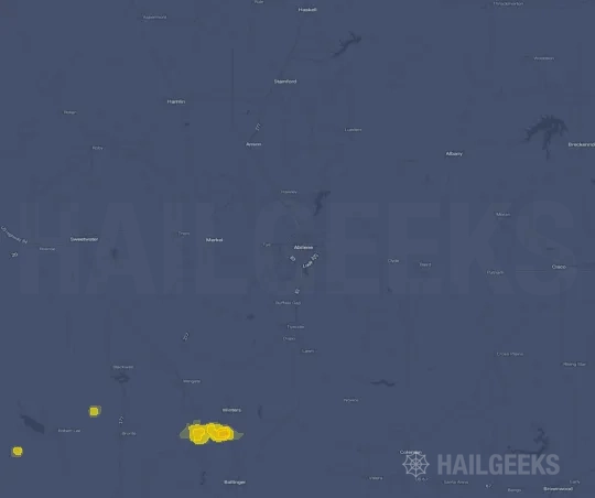 Hail map for Abilene, TX