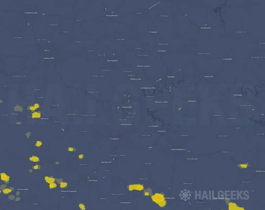Hail map for Nashville, TN