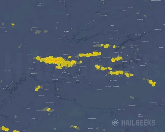 Hail map for Knoxville, TN