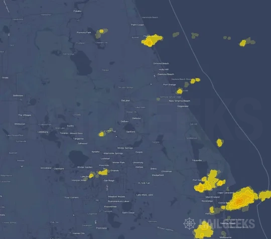 Hail map for Deltona, FL on May 17, 2023