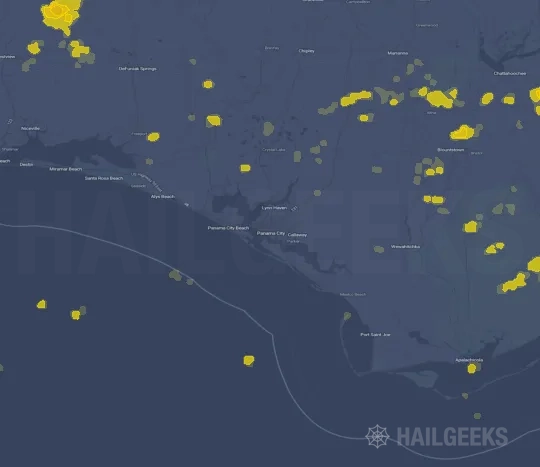 Hail map for Panama City, FL